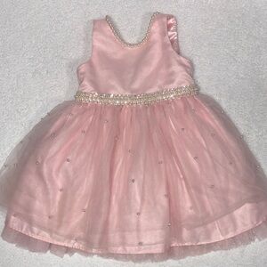 Princess couture Charming Pink Pearl tulle sleeveless Formal Dress girls 2t